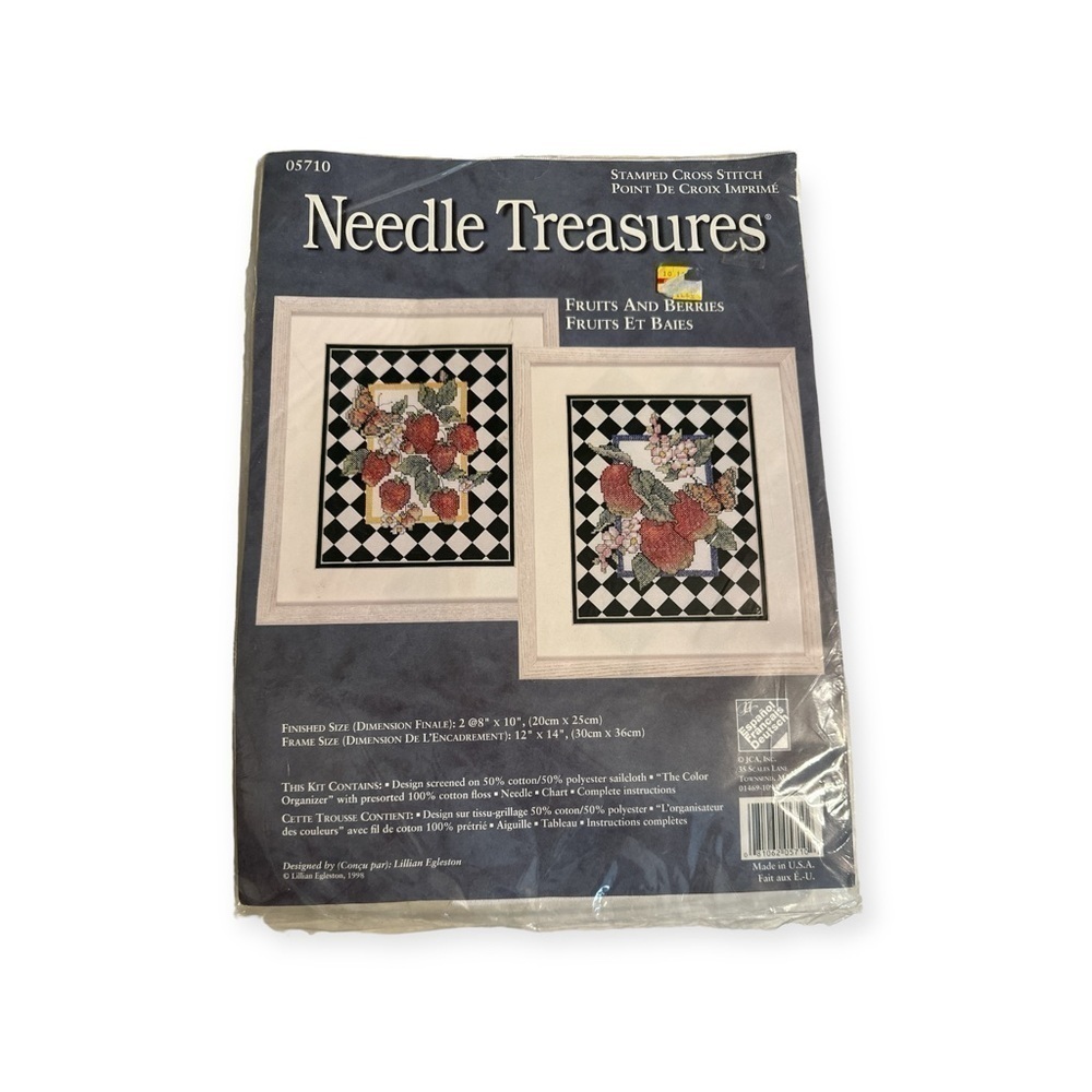 Rare Fruits & Berries Stamped Cross Stitch #05710 Needle Treasures New Sealed